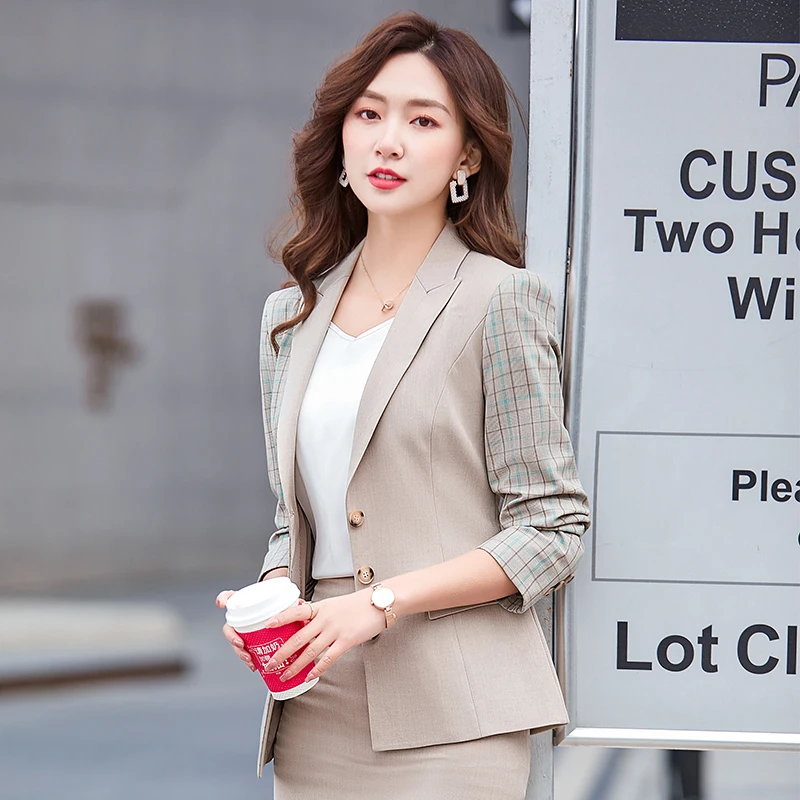 Women Business Formal Ladies Suit With Blazer For Lady Office Professional Long Sleeves Classic Women Suits