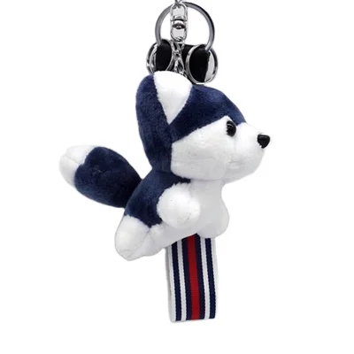 Wholesale Cute Cartoon Animal Husky Decoration for Bag Stuffed Plush Toys Dog Plush Keychain Pendant