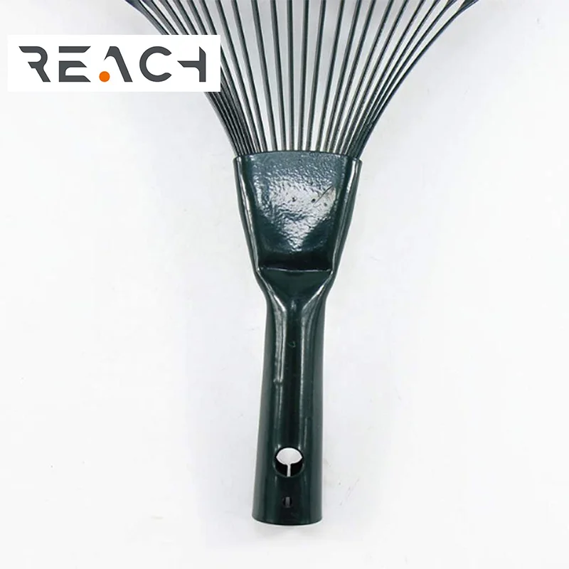 22 Teeth steel adjustable garden grass leaf rake with folding head for cleaner