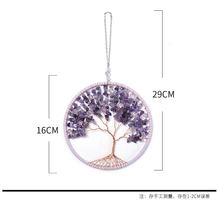 Wholesale Handmade Crystal Gravel Dream Catcher Home Decor Bohemian Woven Tree of Life Dreamcatcher