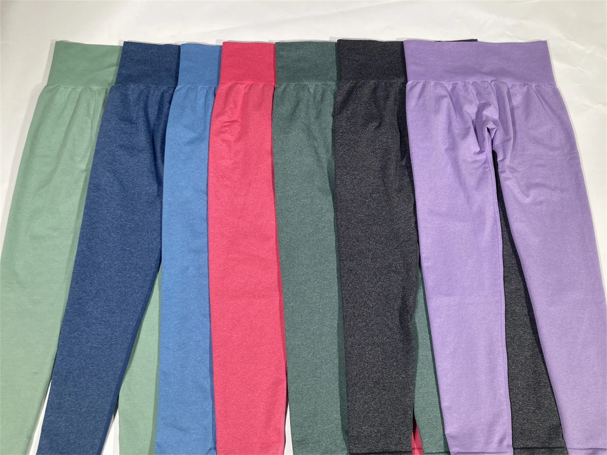 New Arrival OEM Custom  tights for women gym yoga pants Light Grey Sport Seamless Leggings