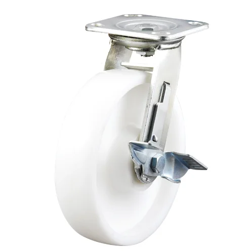 Factory 6 inch Heavy Duty Industry Rubber Roller Wheel Rigid Plate Trolley Caster