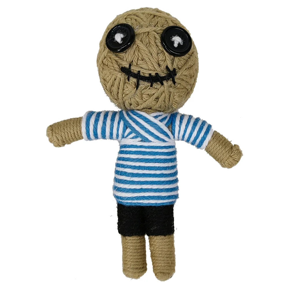Дешевая мини-кукла voodoo игрушка брелок сделанная на заказ хлопчатобумажная нить voodoll кукла с логотипом
