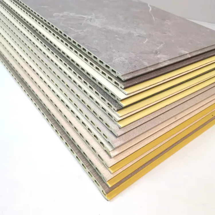 Interior Bamboo Wood Fiber Integrated Wallboard Wpc PVC Wall Panel V-seam Flat Board For Living Room