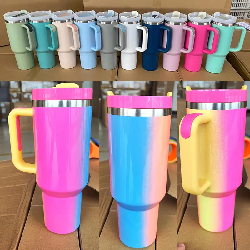 40oz tumbler Double Wall Thermal Insulated Drinking Glasses Coffee Mugs for Latte Cappuccino Espresso Glass Tea Cups With Handle