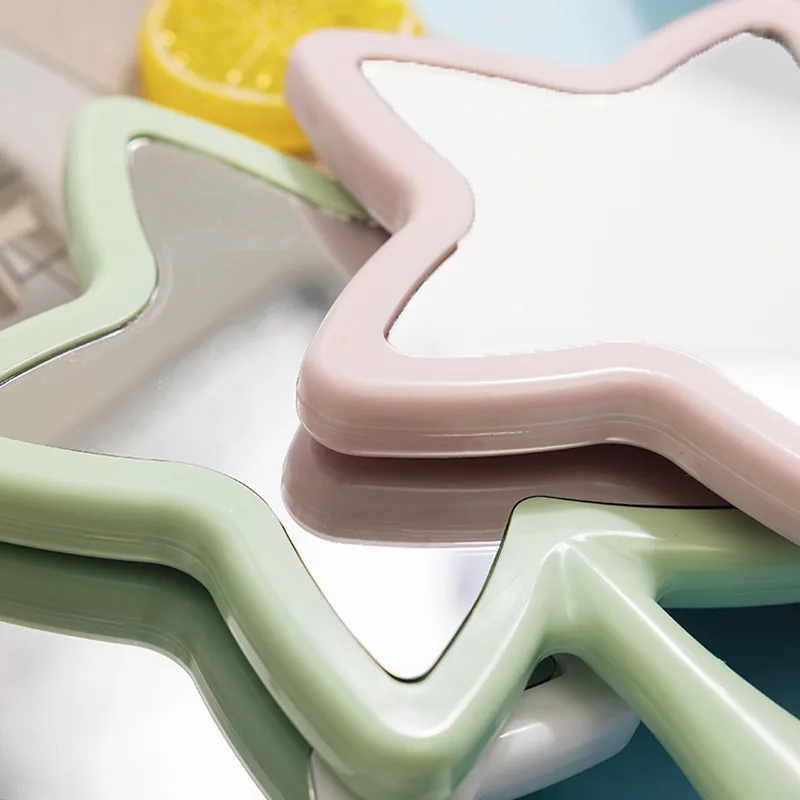 High Quality New Arrival Travel Portable Handheld Cosmetics Star Mirror Custom Logo Makeup Mirrors Single Side Handheld Mirror