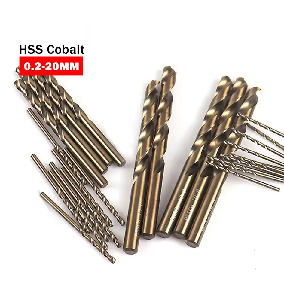 Din 338 Straight Shank Broca Bohrer for Stainless Steel Metal Drilling 5% hss cobalt 0.8mm Twist drill bit m35 tip