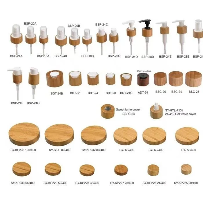 Color Can Be Customized bamboo wooden bottle cap  bamboo lid wooden lids plastic cap