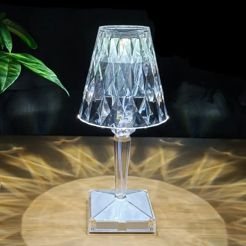 
Amazon Dropshipping Rechargeable Bedside Luxury Acrylic Modern Led Touch Control Crystal Table Lamp Night Light 