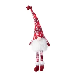 COPYRIGHT Hot selling LED function lighting 20 inch sitting santa tomte xmas plush doll gnome christmas with dangle legs