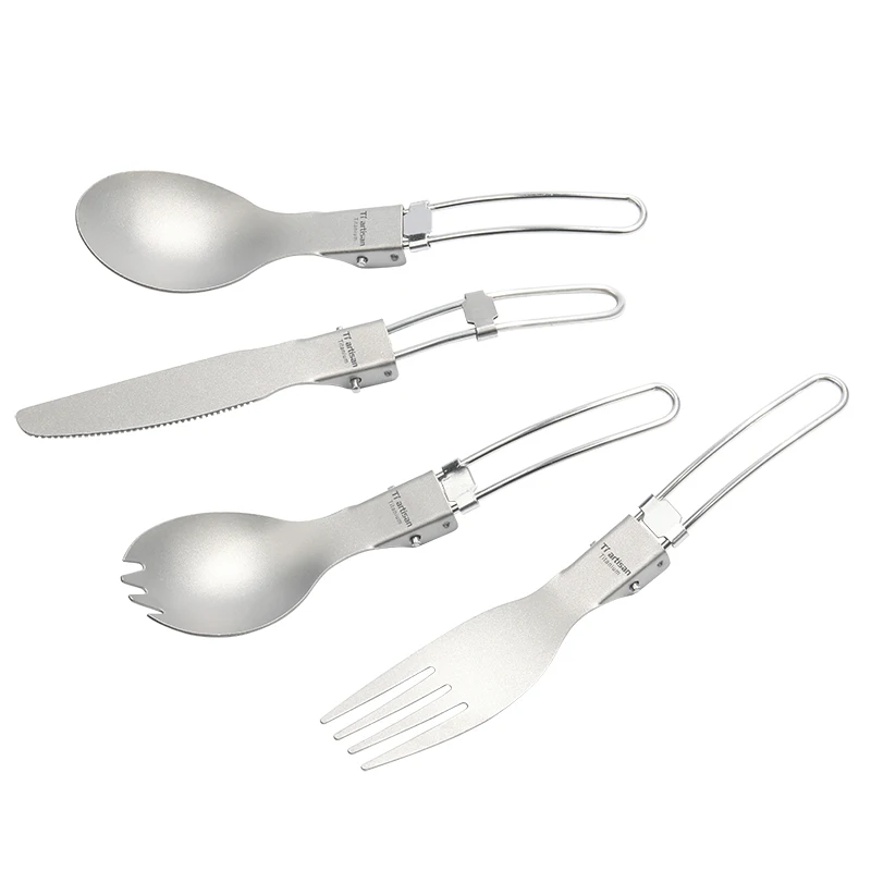 Titanium folded Spoon Fork Knife Set Household for Home & Garden High Quality Tableware