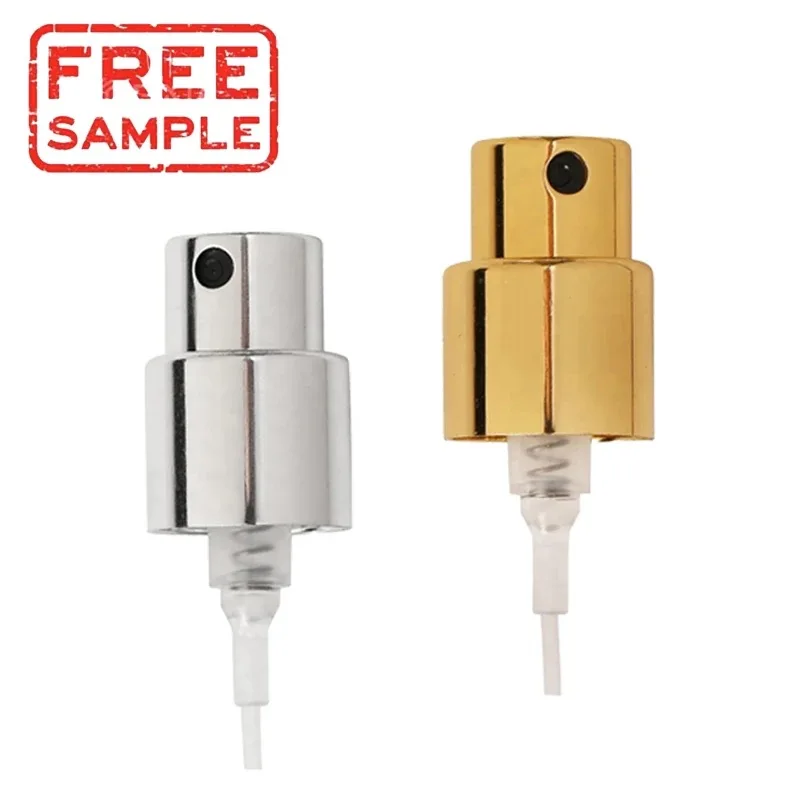 High Quality 15mm Shiny Gold Anodizing Crimpless Perfume Mist Spray Pump With Collar