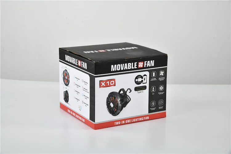 SRL Camping Fan with LED Lamp Portable Cooling Tent Fan 5200mAh Adjustable Quiet USB Rechargeable Lightweight Camping light fan