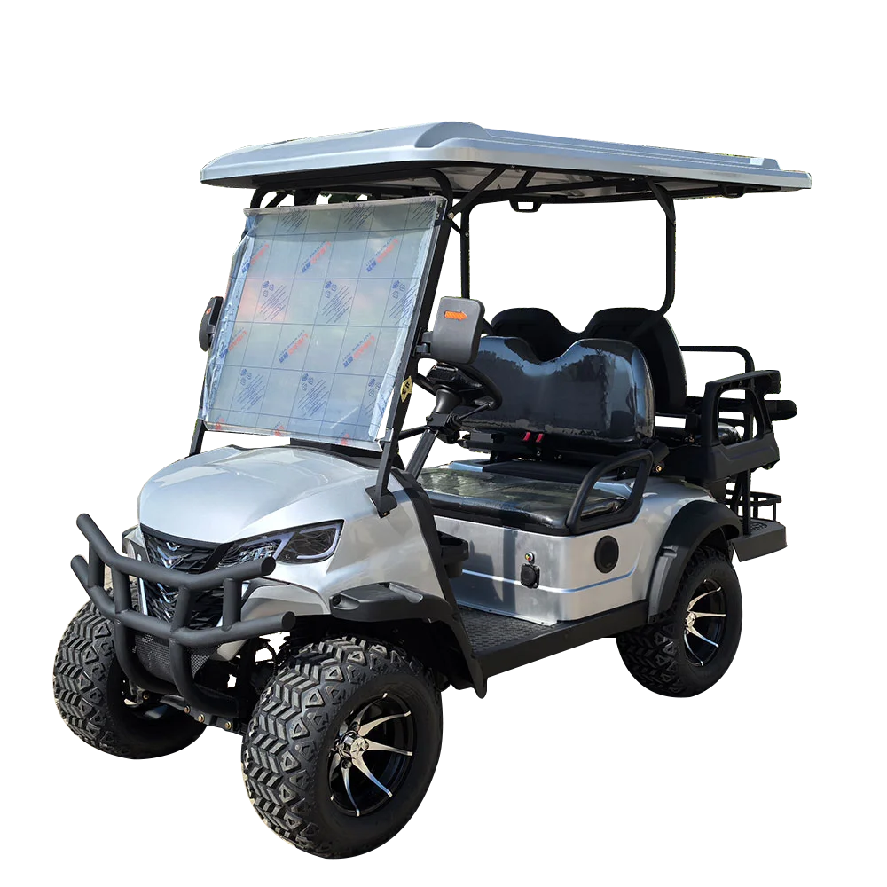 Latest Design High Chassis Golf Cart Custom 4 Seater Lithium Battery Golf Car Electric four-wheel 4 seater sightseeing car
