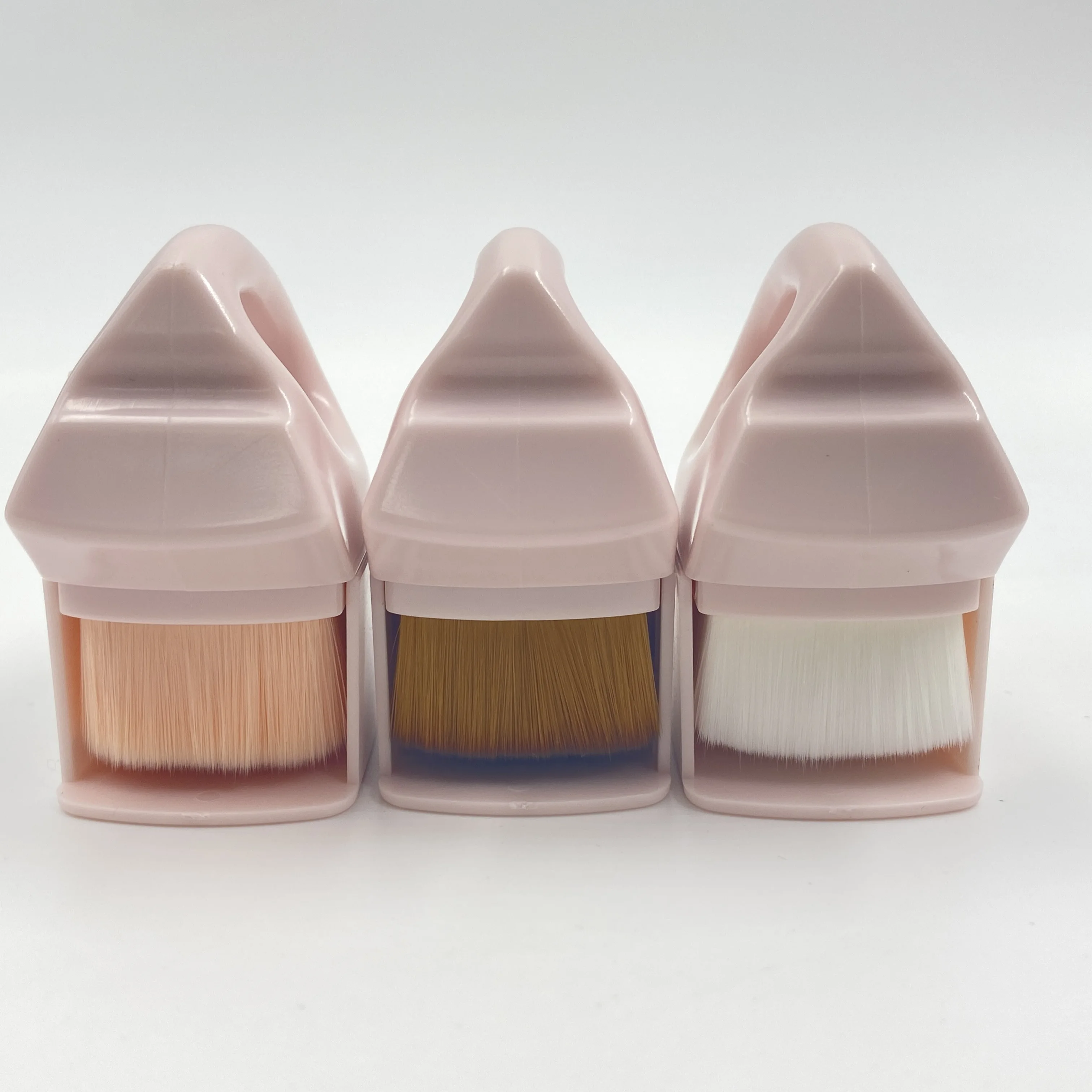 China Factory Direct Sale Face Single Kabuki Powder Blush Makeup Brush Short Handle Flat Thick NO.55 Flat Foundation Brush