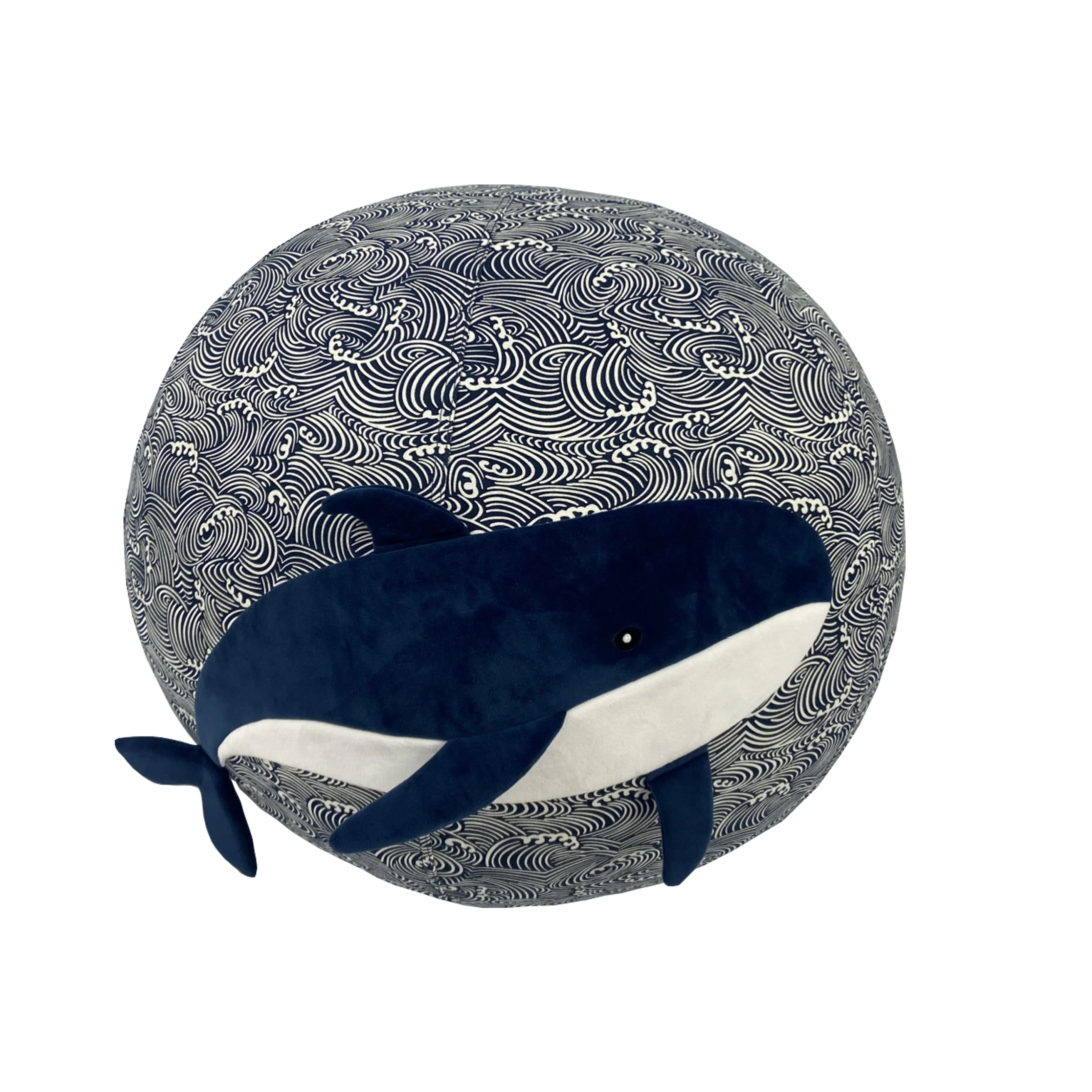 Traditional Yoga Floor Cushions Linen Thick Meditation Dolphin Pattern Buckwheat Hull Pillow Cushion
