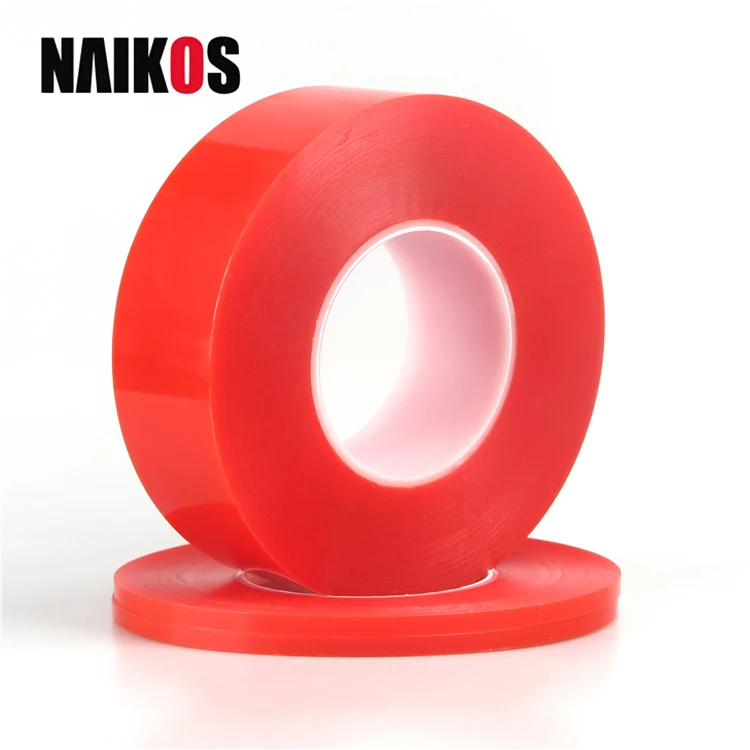 4965 красная двухсторонняя прозрачная полиэфирная прочная акриловая клейкая лента ПЭТ