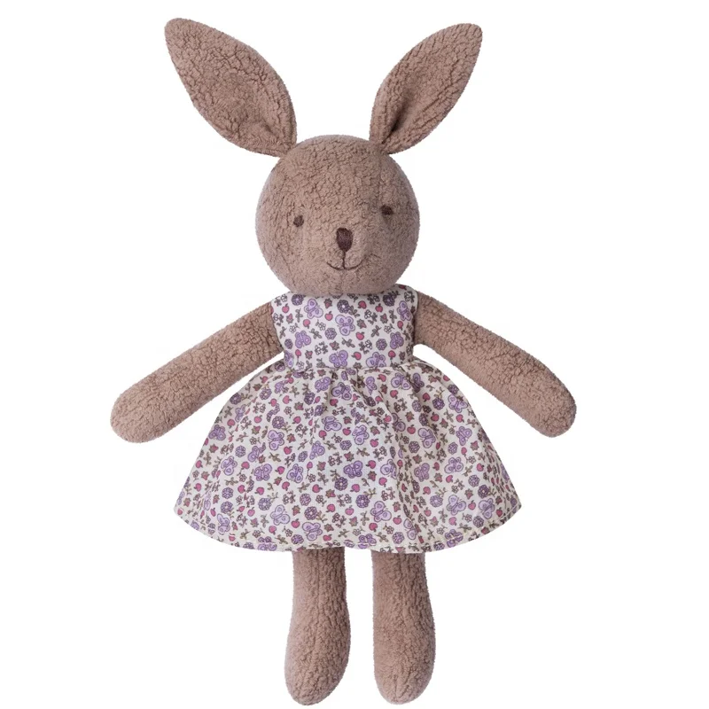 Good Quality stuffed cartoon plush bunny  toy with cloth