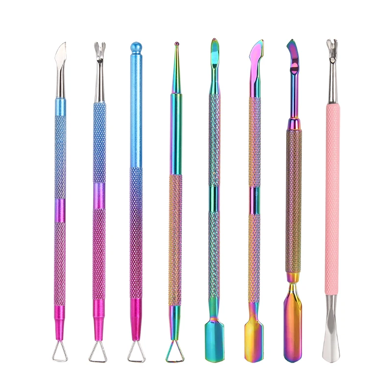 Stainless Steel Titanium Coat  Manicure Pedicure Nail Art Tool Professional Cuticle  Nail  Pusher