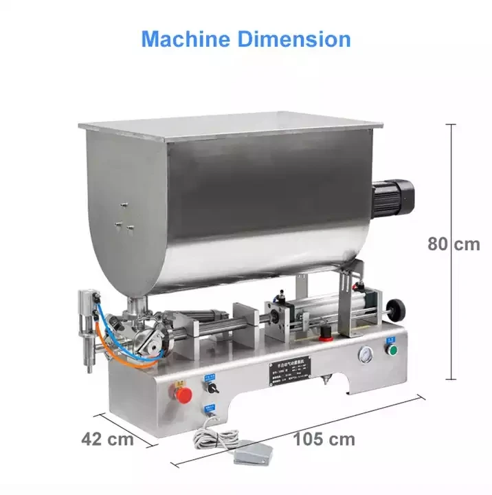 100-1000ml Garlic Sauce Chimichurri Marinara Cheese Ketchup Semi Automatic Chili Hot Tomato Sauce Filling Machine with Mixer
