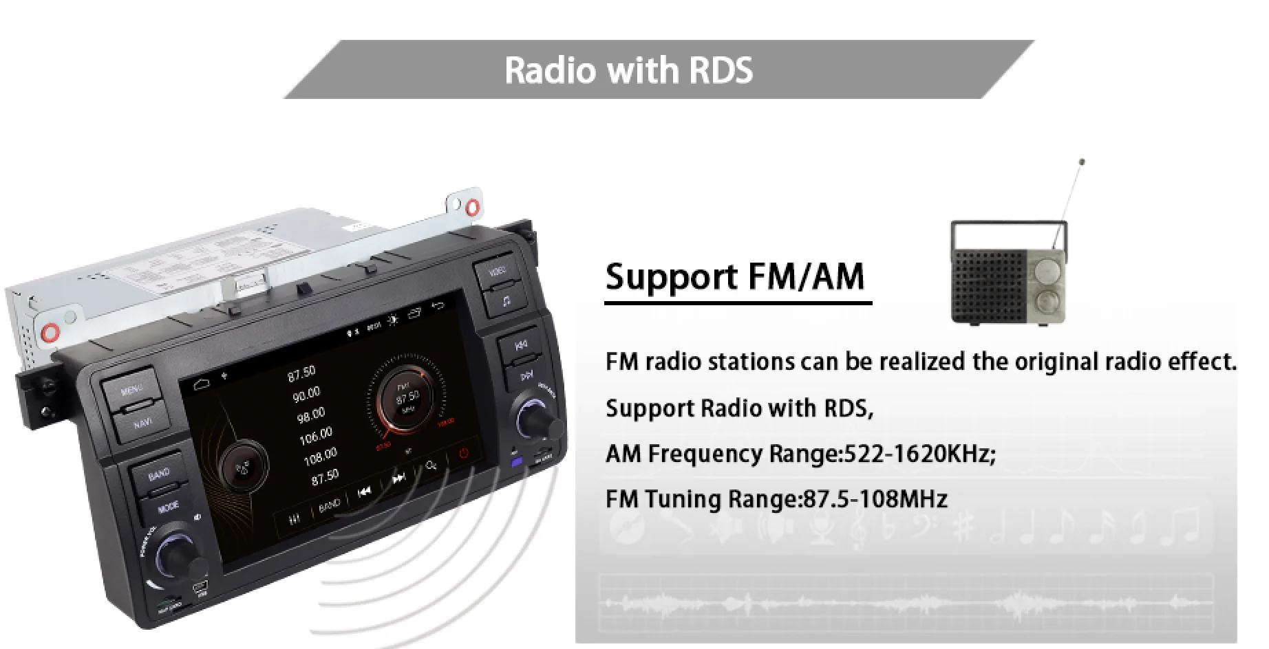 Carplay Android 11 AutoRadio Car Player Stereo For BMW 3 Series E46 Multimedia M3 318 320 325 330 335 1998-2005 GPS Navigation