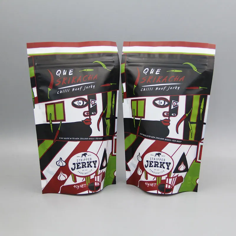 Wholesale Beef Jerky Small Packs Custom Ziplock Beef Jerky Packaging Bag With Logo