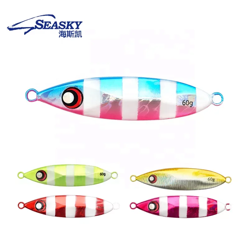SEASKY 40g - 350g Lead Fish Metal Jig Slow Jigging Lures Saltwater Fishing Artificial Bait