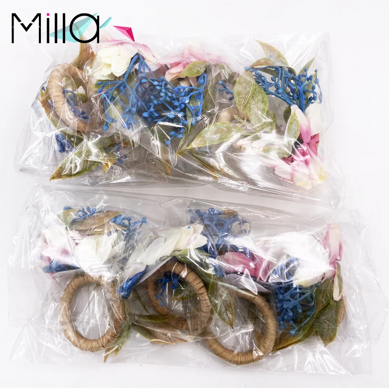 2023 New Design Floral Artificial Fairy Flower Napkin Rings