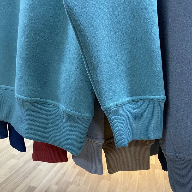 Streetwear 330g Blank Colors Round Neck Long Sleeve Custom logo Crewneck Sweatshirts