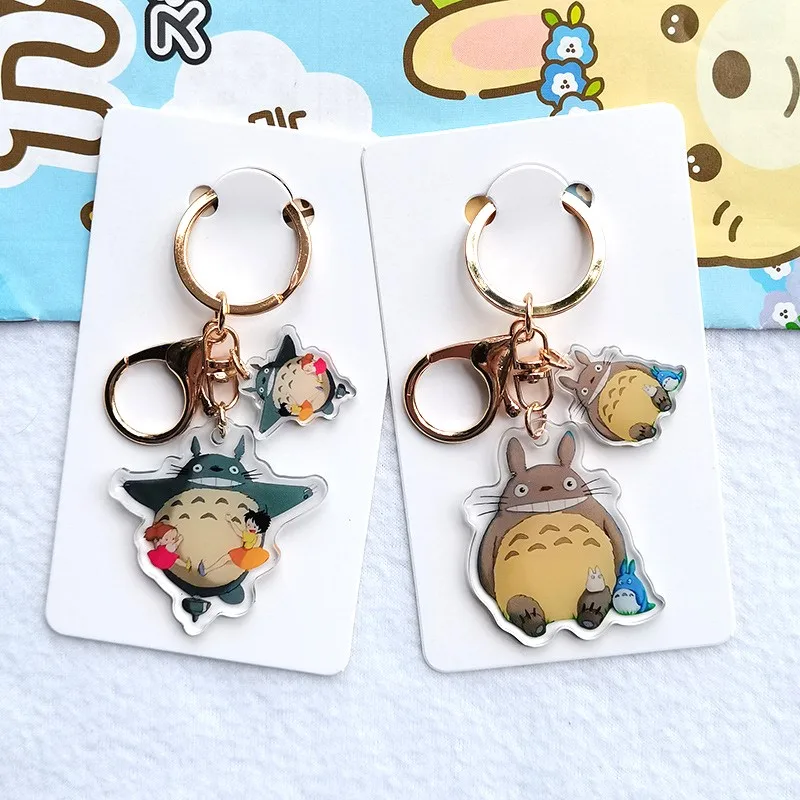Wholesale key ring backpack pendant cute cartoon anime transparent double sided acrylic keychains