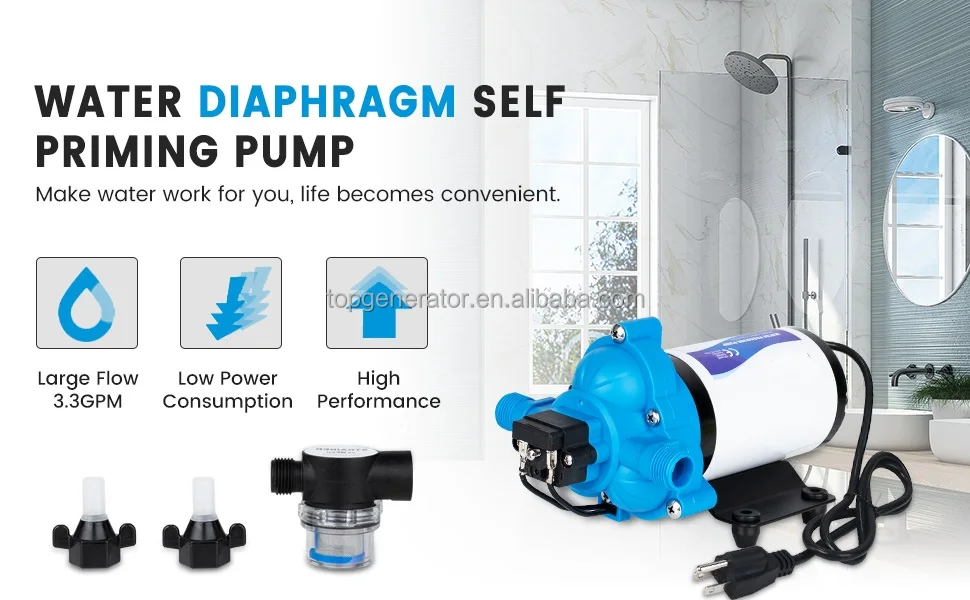 CE Certified FL33 - Series Automotive Industrial Water Pressure Pump / Power Plug for Wall Outlet - 115V