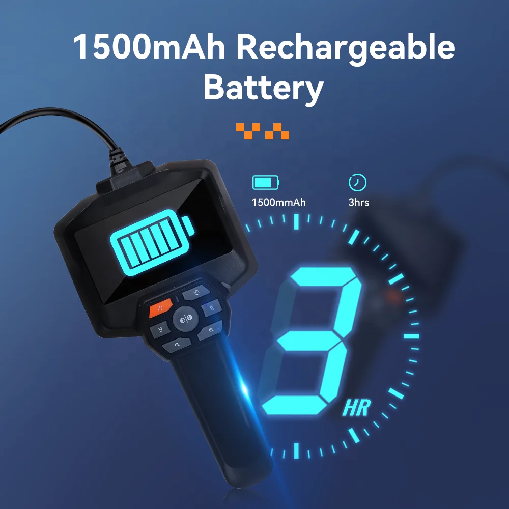 Handheld 4.3 Inch Lcd Screen  Hd 1080p Single Len Hard Tube 4.0mm Waterproof Inspection Camera Industrial Endoscope