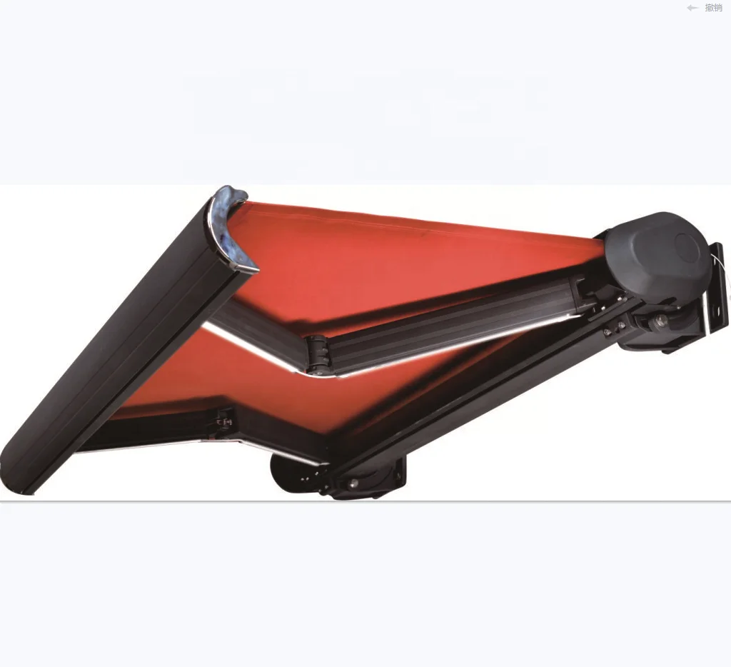 Aluminum Frame Chain Arm Electric Full Cassette Door Awning Canopy Motorized Awning Retractable Arm Awnings