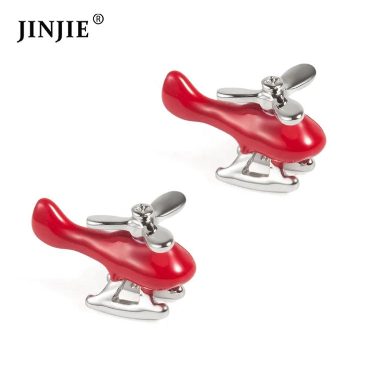 Wholesale Chinese factory red helicopter cufflinks gift for men