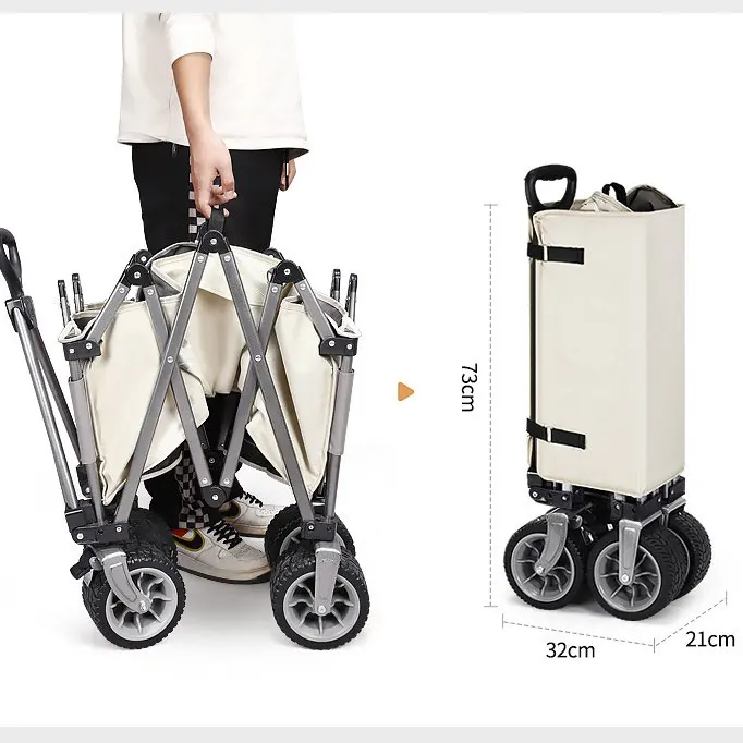 Custom sturdy steel portable folding trolley beach camping garden foldable trolley trolley