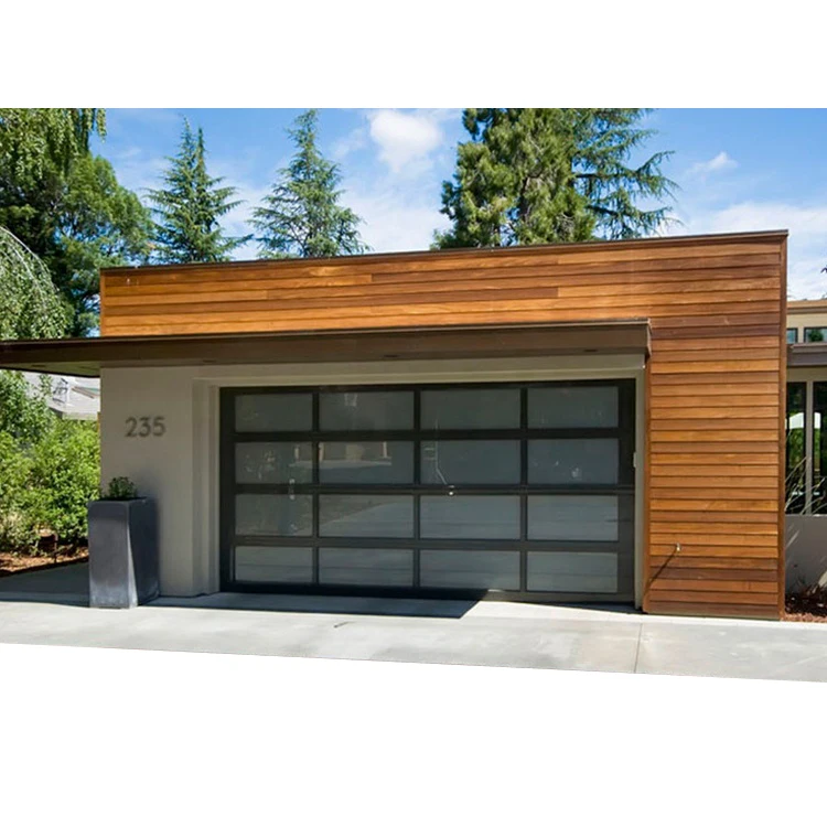 Exterior low prices Aluminum Transparent Security Sectional Garage Door With Ce