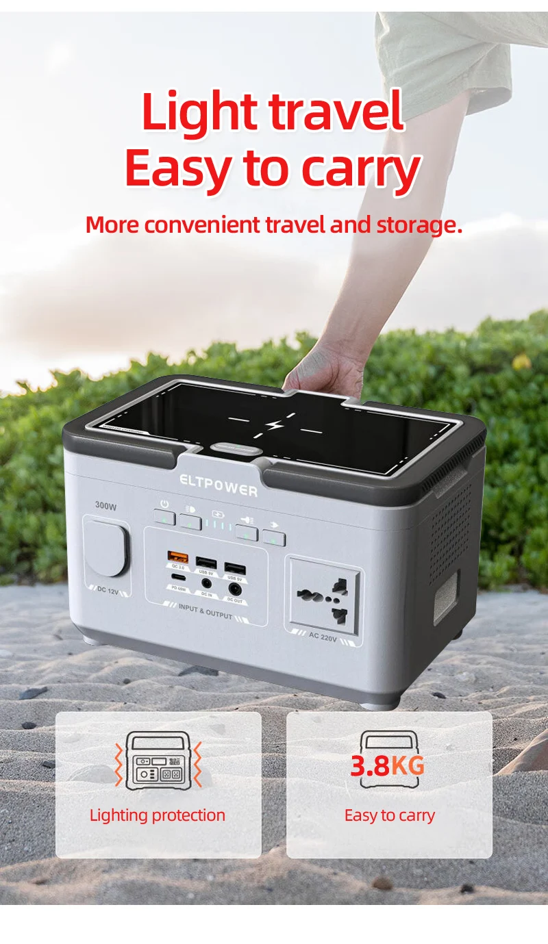 2023 Latest  A300 Portable Power Station 300W 500W 1000W Power Bank Camping Solar Portable Power