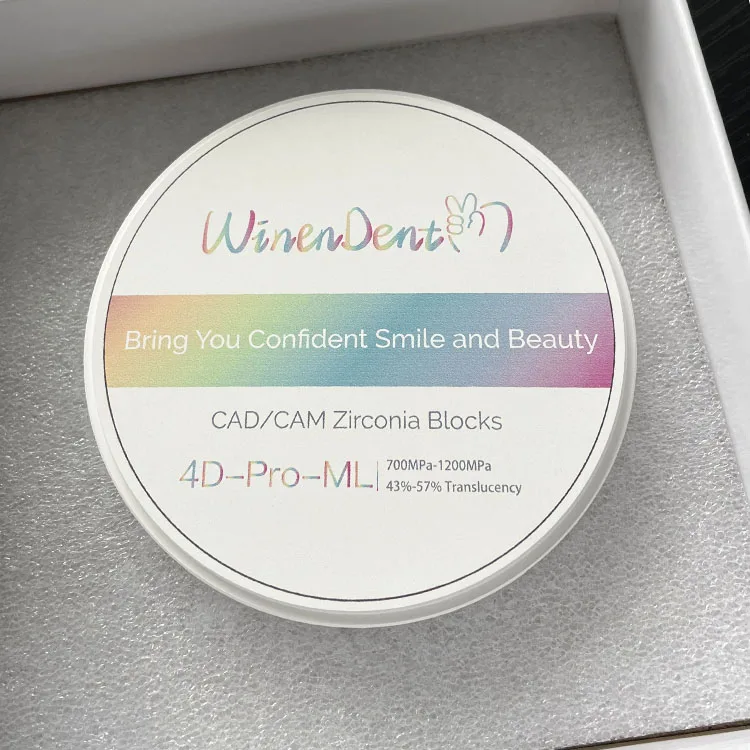 CAD CAM Milling Dental Laboratory High Translucency 4D Pro ml 25mm Zirconia Block