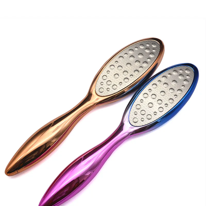 Colorful stainless steel pedicure tool double sided foot rasp scrubber feet file and dead skin callus remover for home use