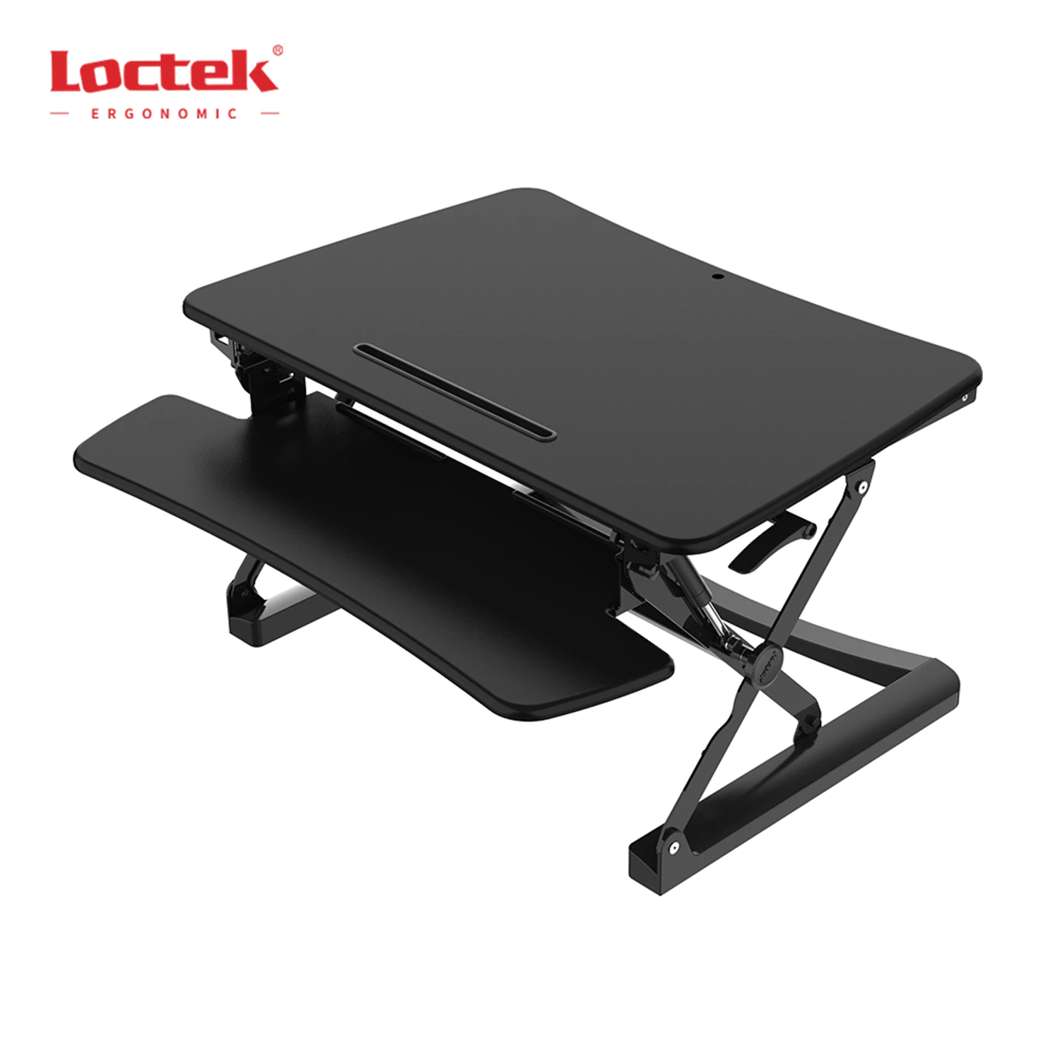 Height Adjustable Desk Gas Spring  X Lift Sit-stand Workstation Desk Converter With Retractable Keyboard Tray Loctek MT101M