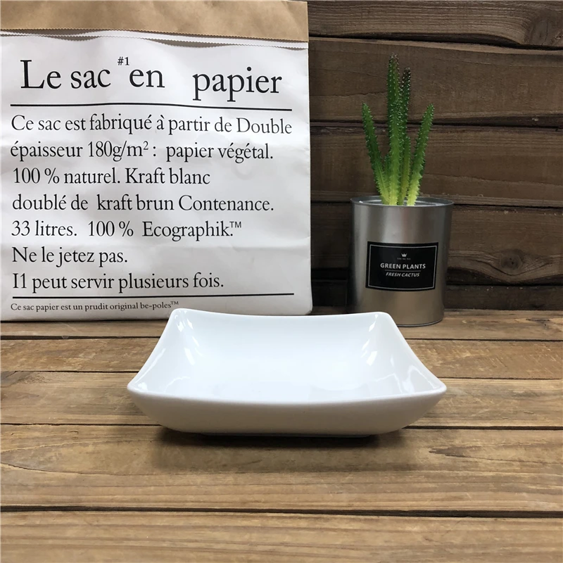 factory price white restaurant use dessert plate ceramic Cake Wedding Decoration fruit plate