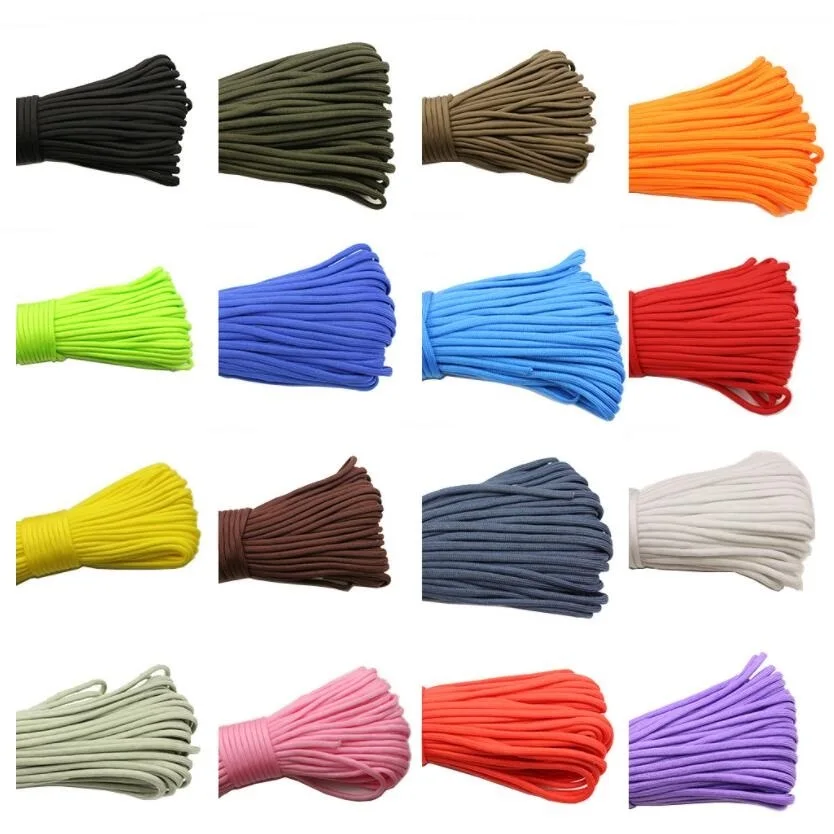 100 Feet  apack 4mm Thick 7 Spools Outdoor Polyester 550 Parachute Cord