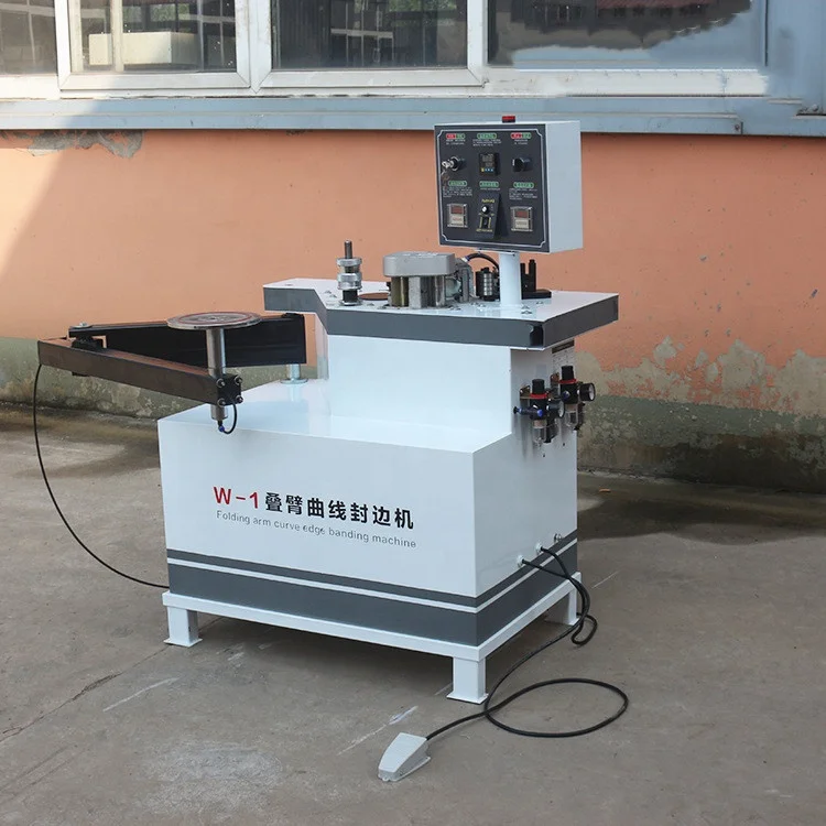 Manual woodworking machine edge banding machine with folding arm