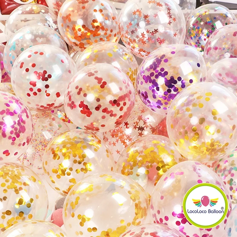 china supplier wholesale nice quality birthday wedding party 12 inch transparent balloon with confetti