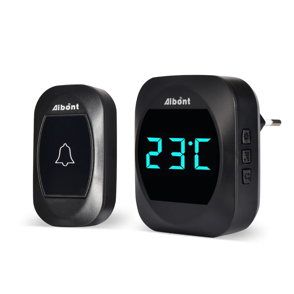 R195-BB Temperature doorbell Supplier 1000 Feet Range 38 Ring Tone Office Ding Dong Home Doorbell Wireless Doorbell Door Chime