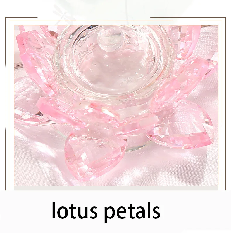 Nail Polish Remover Lotus Shape Storage Crystal Bowl Cup with Lid