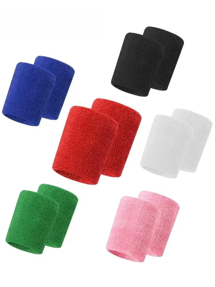 Colorful Cotton Wristband Sweat-absorbent Sweatband Wrist Sweat Band for various  Sports