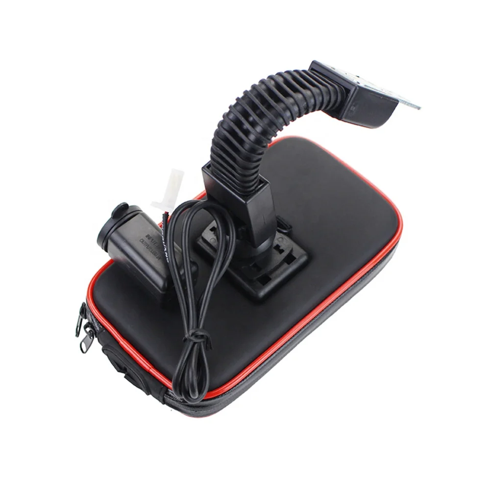Size XL Waterproof motorcycle Mobile Phone Cellphone GPS Handlebar Mount Holders with USB Charger