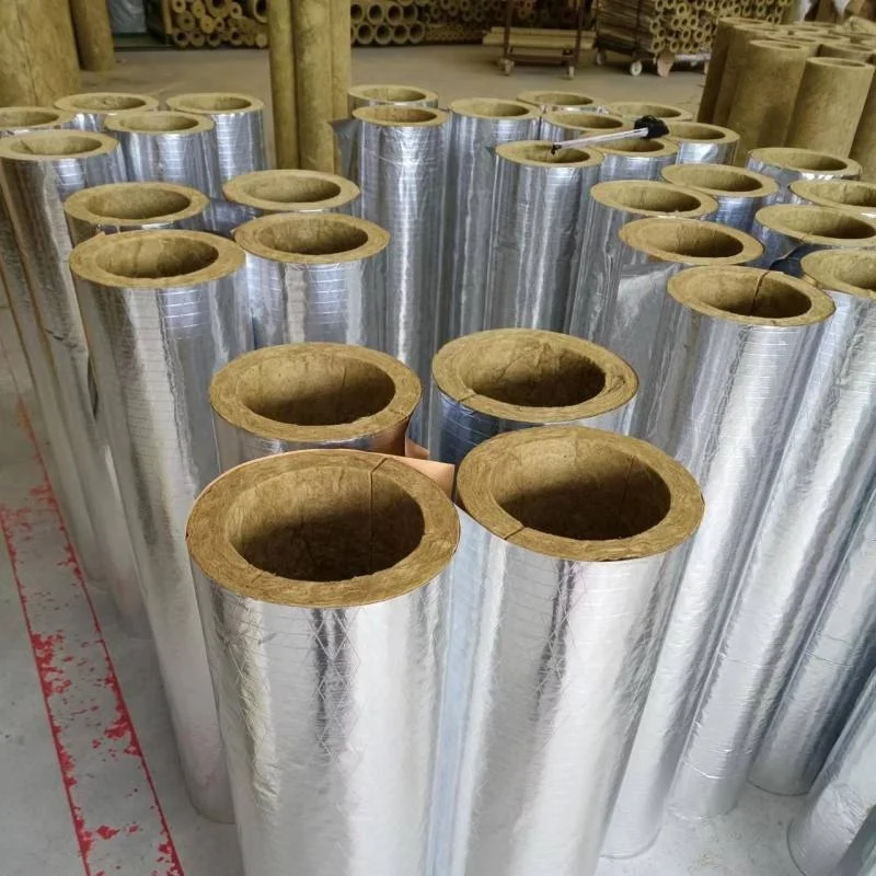 Thermal insulation high density rock wool Tube pipe  Section Mineral Wool for insulation applications price mineral wool