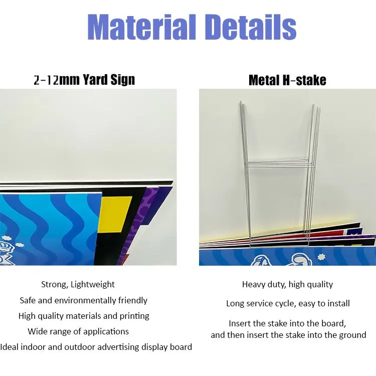 plastic custom yard sign corrugated   advertising 18x24 with h-stakes Corrugated Hollow Yard Pp Sign With Stake